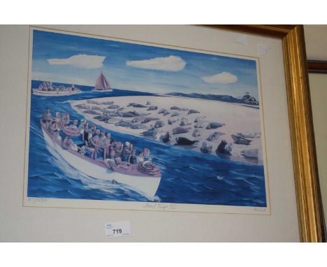 Seal Trip III signed Lewis, limited edition print, gilt frame