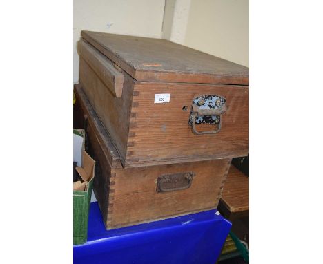 Two wooden tool boxes