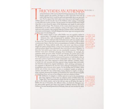 Ashendene Press.- Thucydides.&nbsp;[History of the Peloponnesian&nbsp;War], translated by Benjamin Jowett, [one of 260 copies