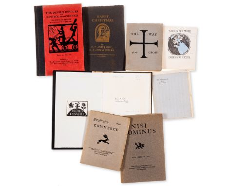 St. Dominic's Press.- Welfare Handbook No. 6. Commerce, signed presentation inscription from Eric Gill to Evan Gill to endpap