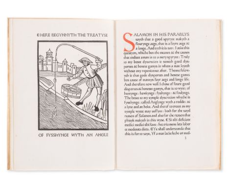 Ashendene Press.- Berners (Dame Juliana) A Treatyse of Fysshynge with an Angle, one of 150 copies on paper in Subiaco type, w