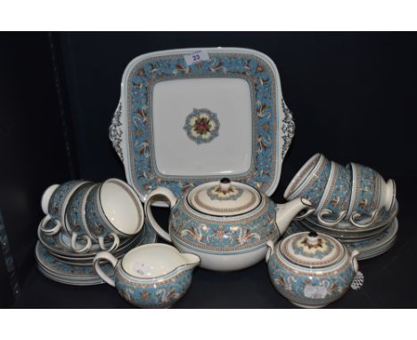 A selection of Wedgwood 'Florentine' tea wares, cups and saucers, tea pot and more to be included.
All pieces appear to be in
