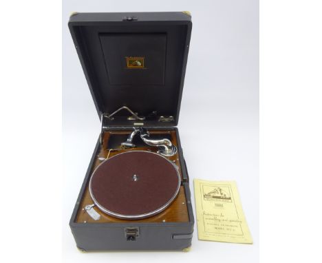 HMV portable gramophone model 102D with various 78 rpm records  Condition Report Click here for further images, condition, au