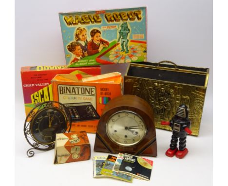 1960s Ko Japan tinplate clockwork 'Action Planet Robot', unboxed H22cm, The Amazing Magic Robot 4th ed. boxed, Escalado, Bina