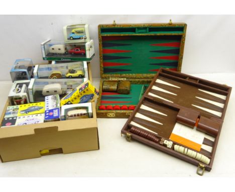 Collection of boxed diecast model vehicles incl. seven Vanguards, seven Cararama, Oxford and three Tractor models and two bac