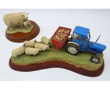 Border Fine Arts Tractor Model Spring Supplements L36cm and Texel Ewe & Lamb (2)