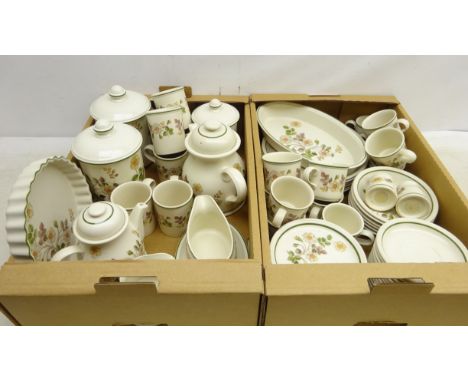 Autumn Leaves pattern dinner, tea and coffee service for six settings 