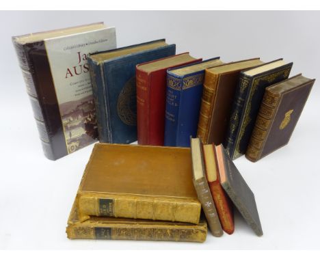 Victorian and later leather bound books; The Heavens by Amedee Guillemin, 1882, The Land and the Book by W.M. Thompson, The E