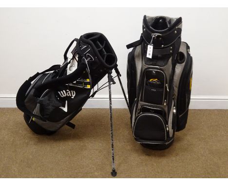 Power Caddy tour bag, a new and boxed Callaway Warbird stand bag with approx 200 golf balls, some practice  Condition Report 