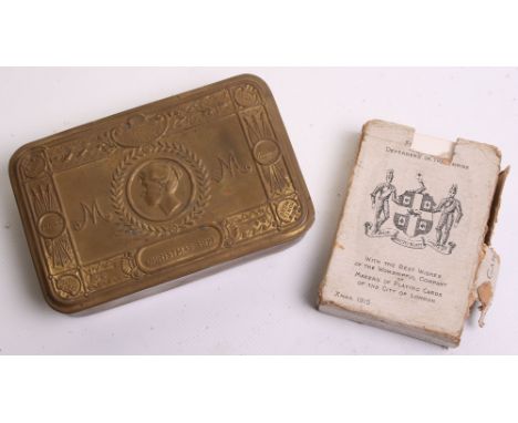 Great War 1914 Princess Mary Christmas Tin without any contents. Tin has some dents and has some details scratched to the bot