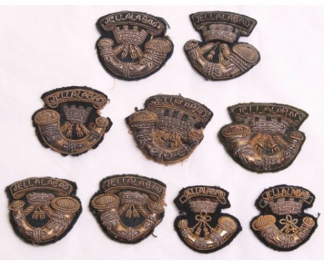 Selection of Officers Somerset Light Infantry Collar Badges all being bullion wire examples with Jellalabad battle honour abo