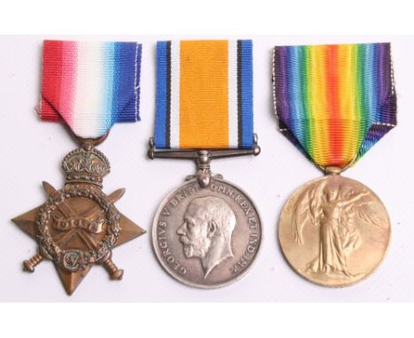 Great War 1914-15 Star Medal Trio Yorkshire Light Infantry, the medals were awarded to 18951 PTE J WILIAMS YORKS LI. Medals c