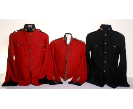 British Victorian Kings Own Yorkshire Light Infantry Tunic Group, consisting of officers scarlet foreign service tunic with b