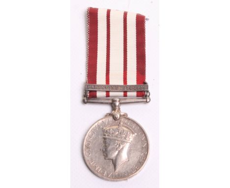 George VI Naval General Service Medal Palestine 1936-1939, awarded to JX 146662 R FORBES AB RN. The medal shows some light co