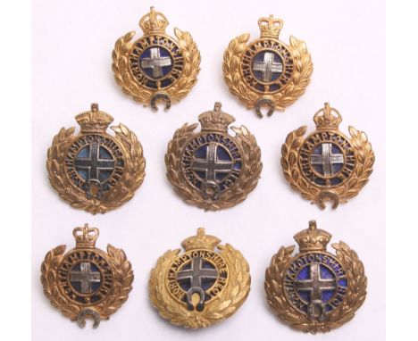 Northamptonshire Regiment Officers Collar Badges being Victorian, Post 1902 and EIIR period St Georges Cross type in silver g