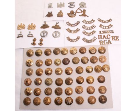 Selection of Collar Badges consisting of pair of Volunteer battalions  Middlesex regiment other ranks white metal, pair of ot