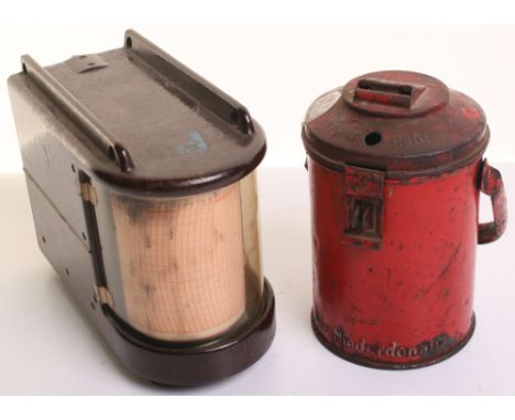 WW2 German Winter Help Collecting Tin, red painted tin which is stamped to the lower section Gau Niederdonau. Some denting an