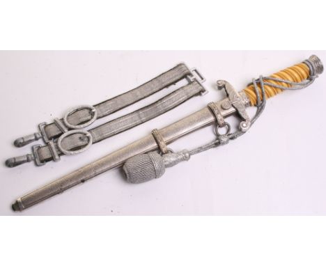 German Army Officers Dress Dagger, with yellow / orange handle and standard army pattern eagle cross guard. Dagger is complet