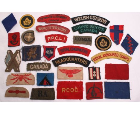 Selection of British and Canadian Cloth Formation Signs and Shoulder Titles, consisting of 567th Light Anti-Aircraft Searchli