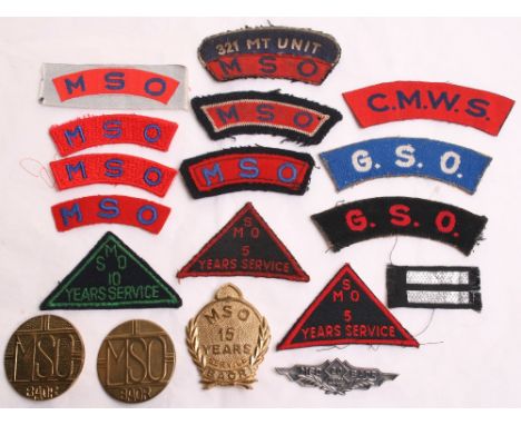 Selection of Insignia of Mixed Services Organisation (MSO) British Army of Rhine Interest, consisting of two brass MSO BAOR c