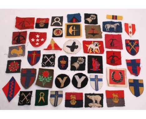 Selection of Cloth Formation Signs, consisting of printed Reinforcement Training Centre India, embroidered 55th division, emb