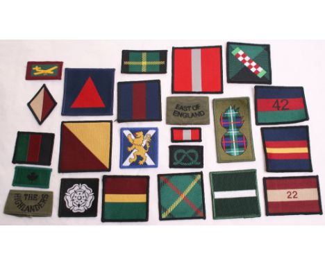 Selection of Modern British Army TRF Patches, including Argyll & Sutherland Highlanders diamond type TRF, Black Watch rectang