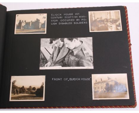 Polish Album of Eliock House Interest, being a leather bound album with the front having a printed page with Polish eagle and