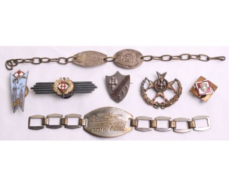Selection of Polish Items consisting of ID chain bracelet of Polish Cavalry interest, commemorative bracelet of Italy campaig