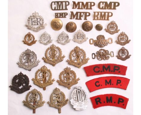 Selection of Military Police & Corps of Military Police Badges, consisting of various patterns of cap badge for both officers