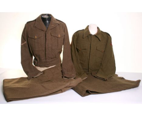 WW2 56th Infantry Division Battle Dress Blouse, being an American made war aid example with large brown Bakelite buttons, emb