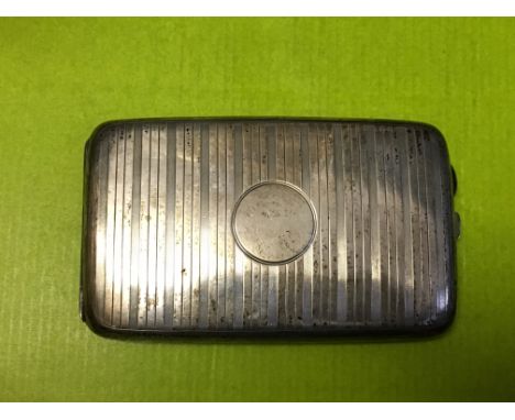 SILVER CIGARETTE CASE WITH ENGINE TURNED BANDS CHESTER 5.4oz APPROX