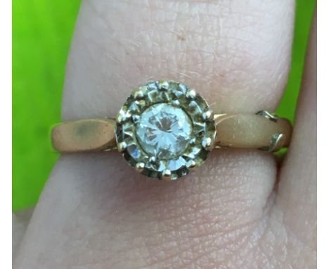 18CT DIAMOND SOLITAIRE RING, SIZE M, 3.6G APPROX