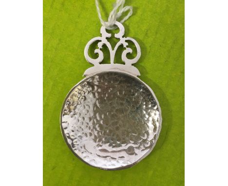 A SILVER ARTS AND CRAFTS REVIVAL BEATEN BOWL CADDY SPOON -BIRMINGHAM