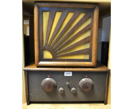 Vintage Radios - An Empire Melody Maker model 234 Valve Radio by Cossor A.C., London, c.1928, 3 valves, case with lid, metal 