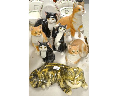 Large ceramic and resin cat models (7)