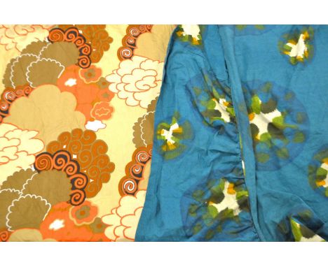 Textiles - Vintage fabric - Heals, Constellation by Carola & Daniel Olsen; Dekoplus fabric in retro shades of orange and brow