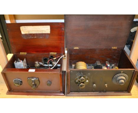 Vintage Radios - a RI & Varley Ltd triple valve radio, patent No 254203;  another smaller (2)