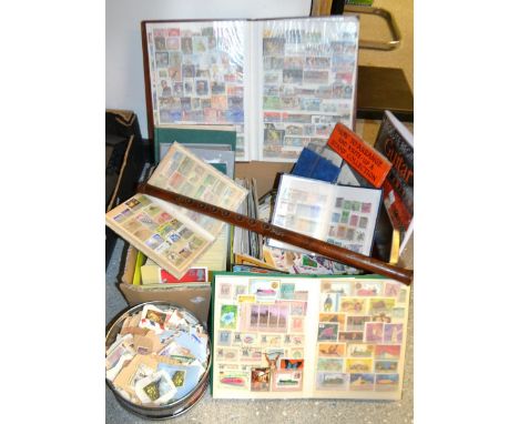 Stamps - albums, tins, world, on and off paper loose; first day and general covers; postcards, East Midlands topographical; p