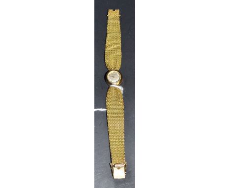 Jaeger Le-Coutre -a lady's 9ct gold cocktail wrist watch, circular silvered dial, quartered Arabic numerals, arrow head baton