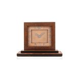 Watches - Asprey table clock, 1940s Brass case and rectangular wooden …