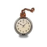 Watches - Movado pocket and stand, 1930s Round silver case, leather ba…