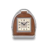 Watches - Anonymous table clock, 1940s Chrome-plated metal case and br…