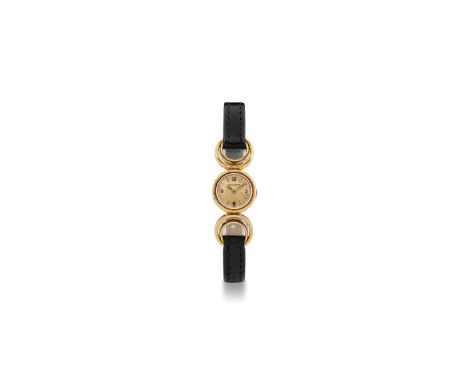 Jaeger-LeCoultre Mini Duoplan, 1950s. Round case in 18k rose gold, half-moon lugs. Cream-colored dial, applied hour markers a