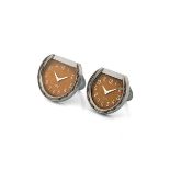 Watches - Hermès pair of table clocks, 1940s Steel and chrome-plated m…