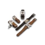 Watches - Longines Serge Manzon collection, 1970s A) Square silver cas…