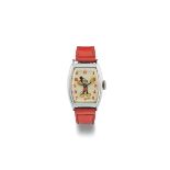 Watches - US Time Mickey Mouse, 1940s Tonneau case in chrome-plated me…