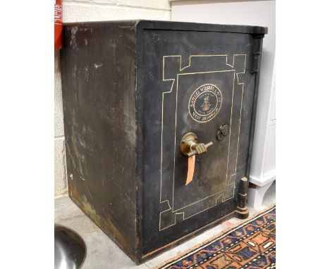 A heavy cast iron vintage safe, Samuel Withers &amp; Co, West Brom, 45 x 45 x 60 cm&nbsp;