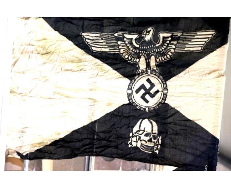 German SS type Panzer Division flag, 150 x 90 cm. P&amp;P Group 1 (£14+VAT for the first lot and £1+VAT for subsequent lots) 