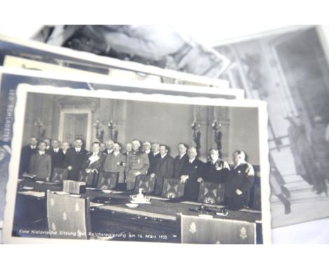 Seven German WWII type photographic postcards displaying Hitler and other prominent Nazis. P&amp;P Group 1 (£14+VAT for the f