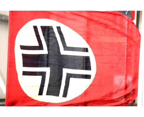 German WWII type flag displaying Balkenkreuz, each corner mounted with buttons &amp; buttonholes, 90 x 60 cm. P&amp;P Group 1